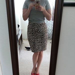 J.crew leopard pencil skirt